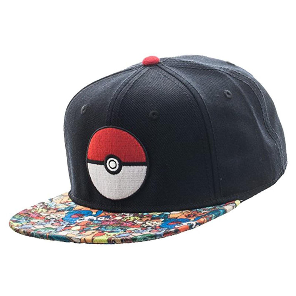 Pokemon Pokeball Sublimated Bill Snapback Hat