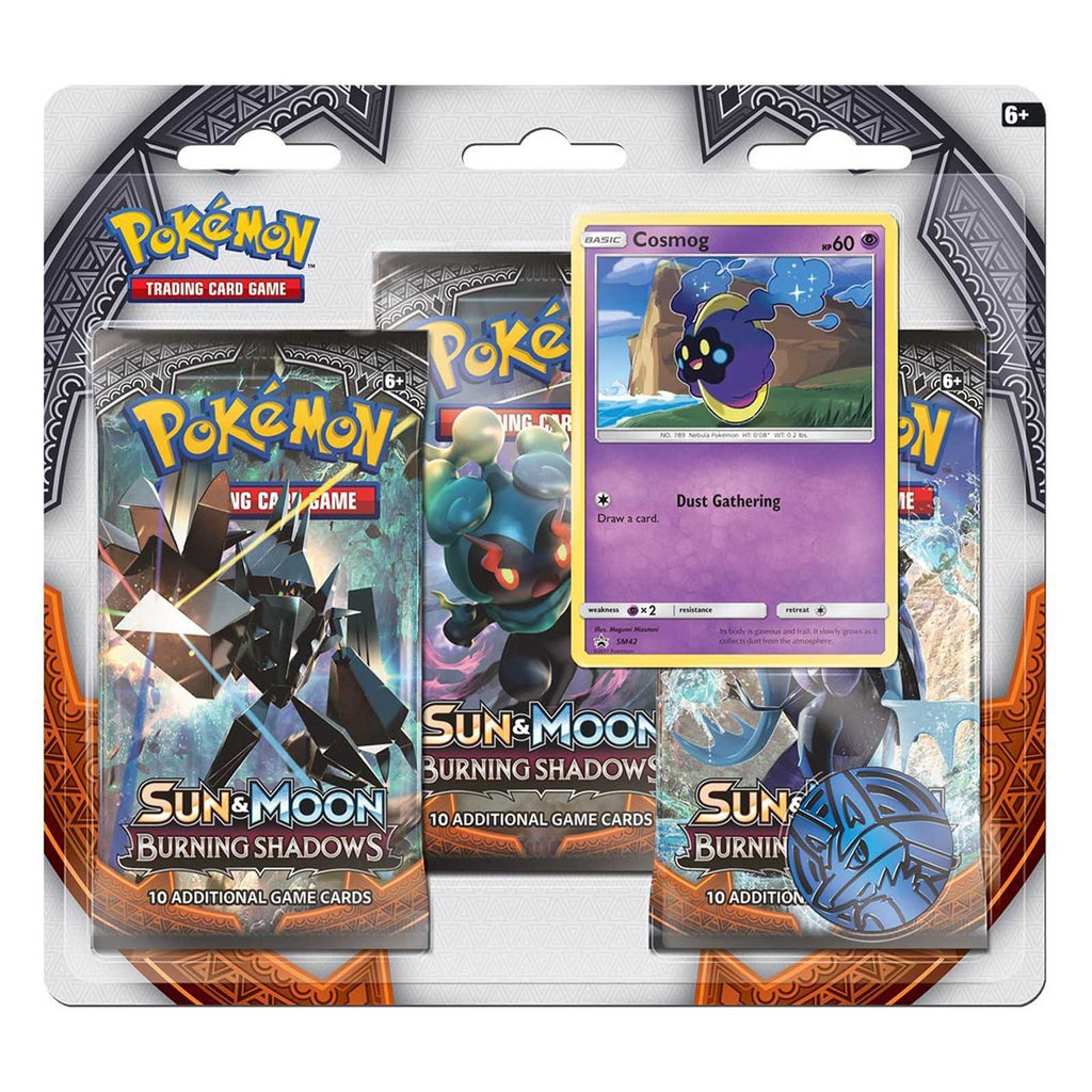 Pokemon Sun And Moon Burning Shadows 3 Booster Blister Cosmog Set