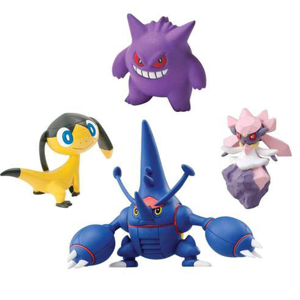 Pokemon XY Mega Heracross Diancie Gengar Heliotile 4 Pack Of Mini Figures