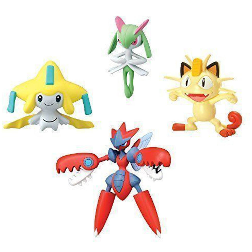 Pokemon XY Mega Scizor Jirachi Meowth Kirlia 4 Pack Of Mini Figures