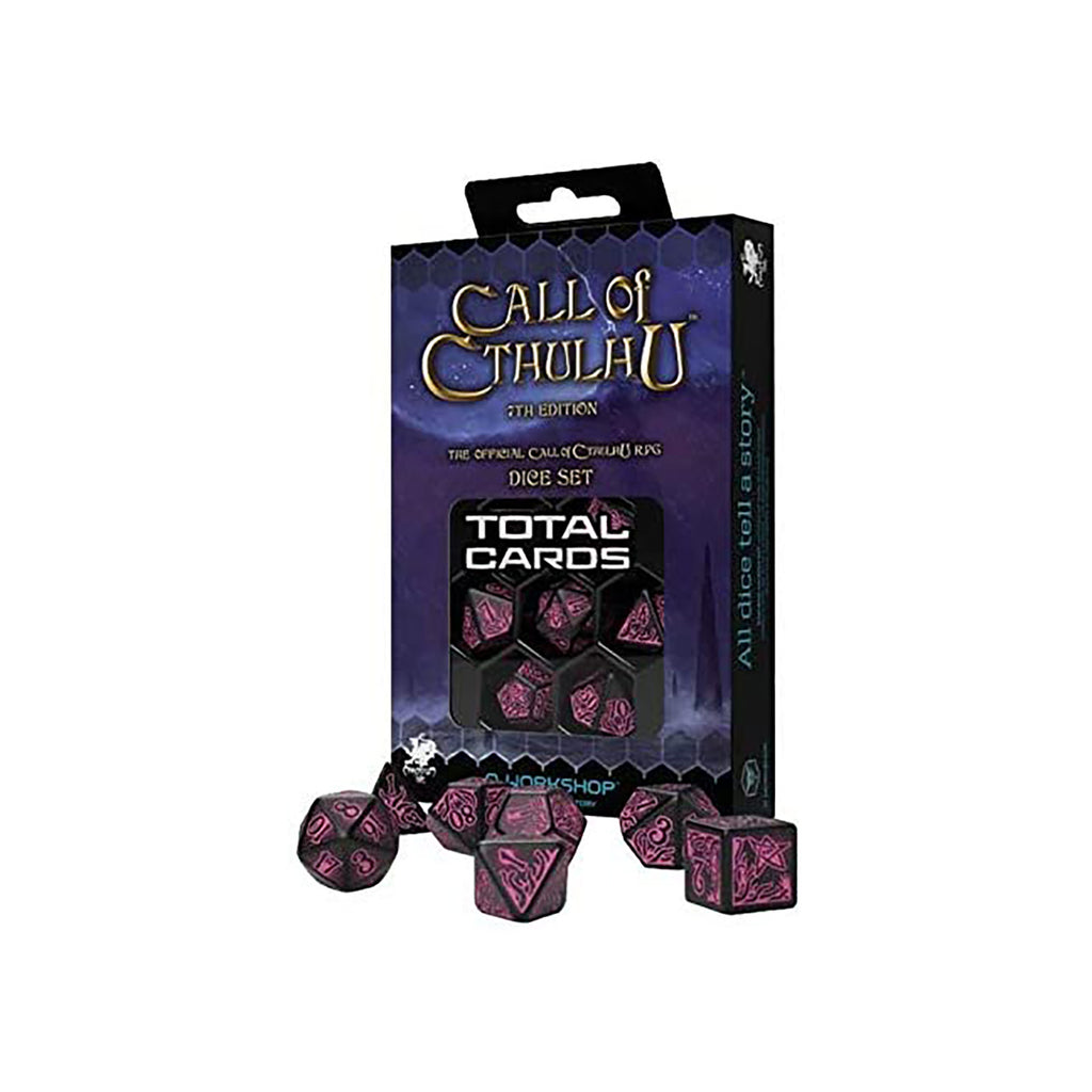 Q-Workshop Call Of Cthulhu Black Magenta 7 Piece Dice Set