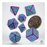 Q-Workshop The Witcher Dandelion Half A Century Of Poetry 7 Piece Dice Set With Coin - Radar Toys