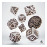 Q-Workshop The Witcher Geralt The White Wolf 7 Piece Dice Set With Coin - Radar Toys