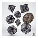 Q-Workshop The Witcher Yennefer The Obsidian Star 7 Piece Dice Set With Coin - Radar Toys