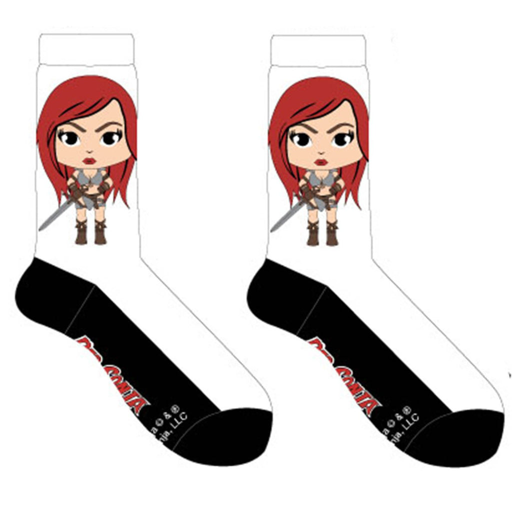 Red Sonja White And Black 1 Pair Of Crew Socks