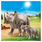 Playmobil Family Fun Rhino With Calf Building Set 70357 - Radar Toys