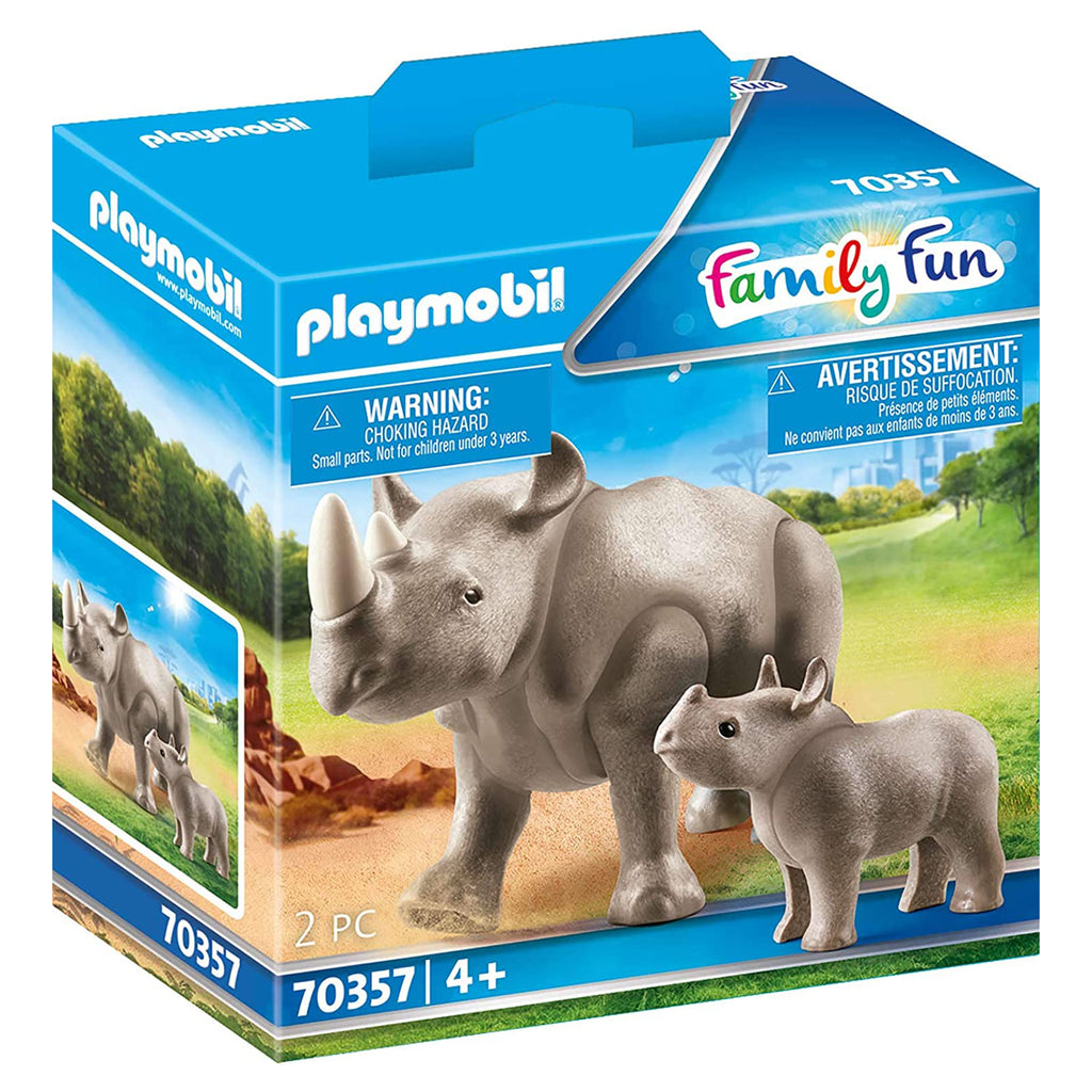 Playmobil Family Fun Rhino With Calf Building Set 70357