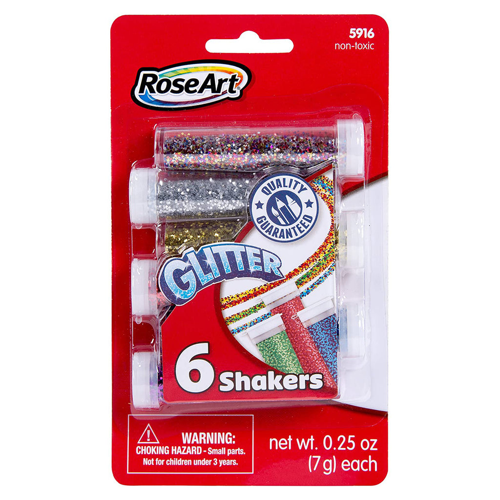 Rose Art Glitter Shaker 6 Count Set - Radar Toys