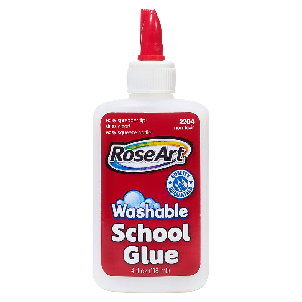 Rose Art Washable School Glue 4 oz Bottle - Radar Toys