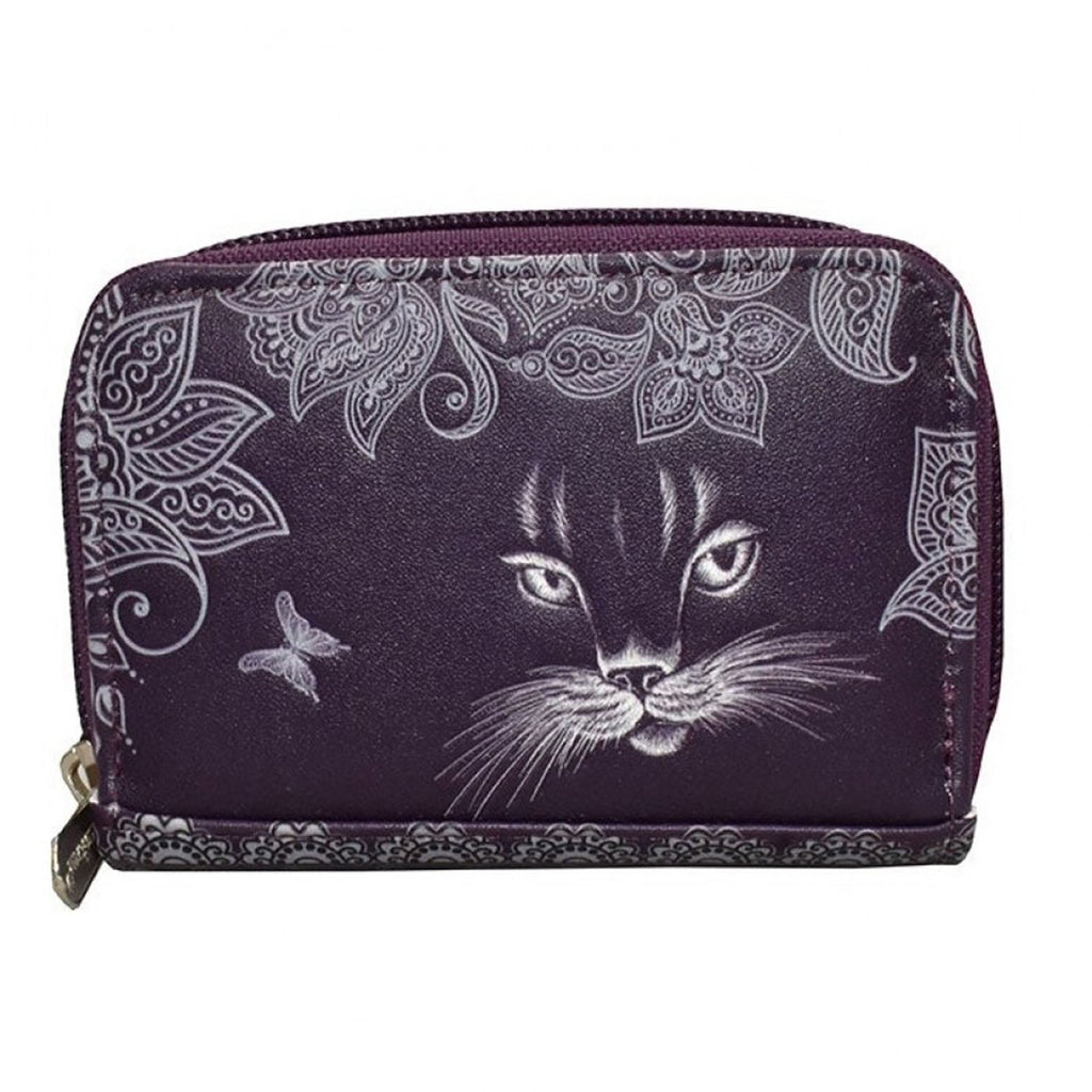 Shagwear Shadow Cat Small Purple Coin Purse Wallet