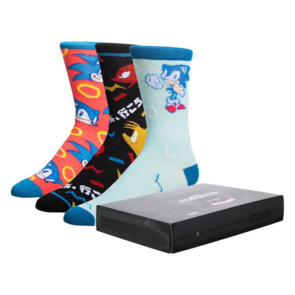 Sonic The Hedgehog Sega Genesis 3 Pairs Of Socks Box Set