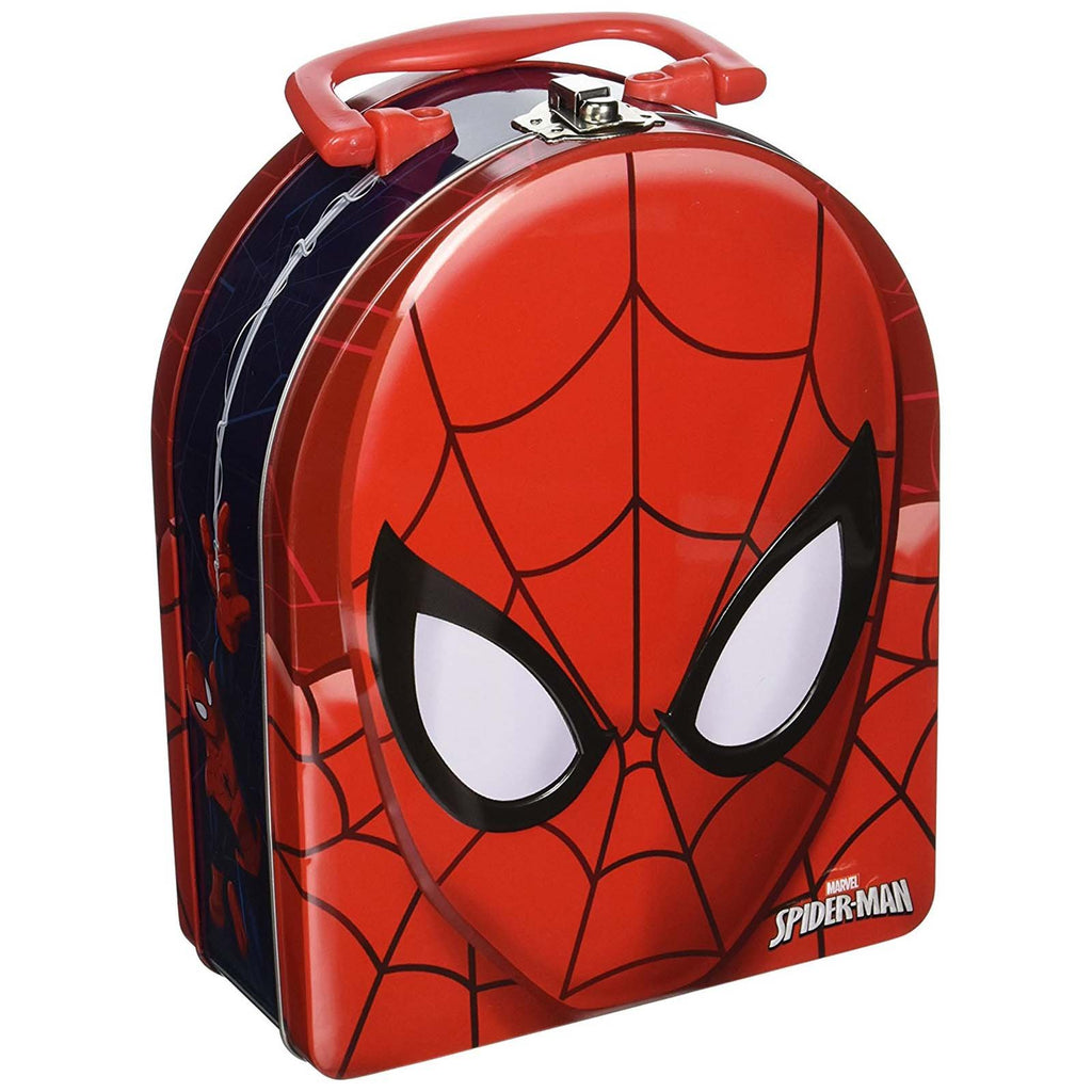 Spider-Man Face Red Shaped Metal Tin Box - Radar Toys