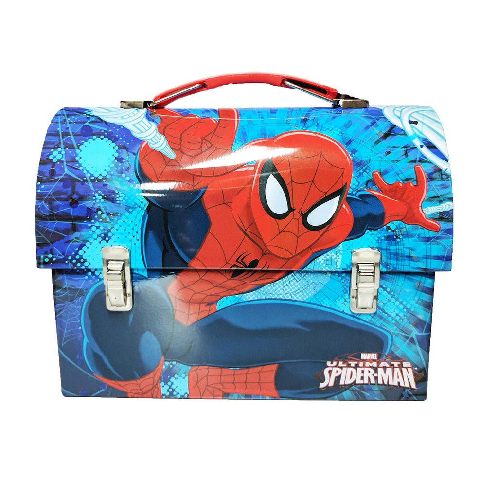 Spider-Man Ultimate Web Slinger Blue Dome Metal Tin Box - Radar Toys