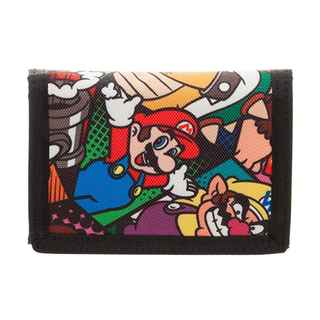 Super Mario Canvas Characters Tri-Fold Wallet
