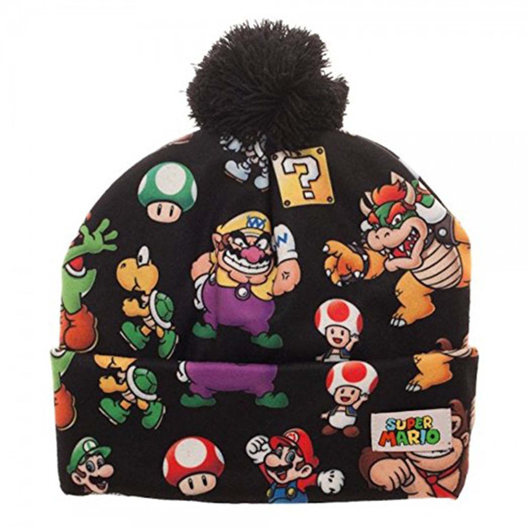 Super Mario Character Black Beanie