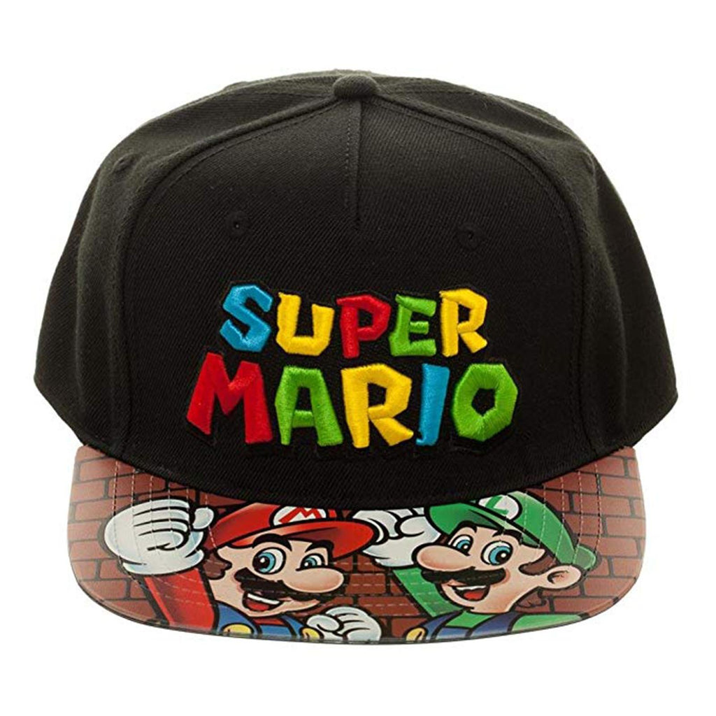 Super Mario Printed Vinyl Flat Bill Adjustable Hat