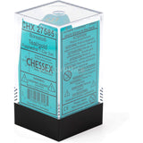 Chessex 7 Set Polyhedral Dice Borealis Teal Gold Luminary CHX27585 - Radar Toys