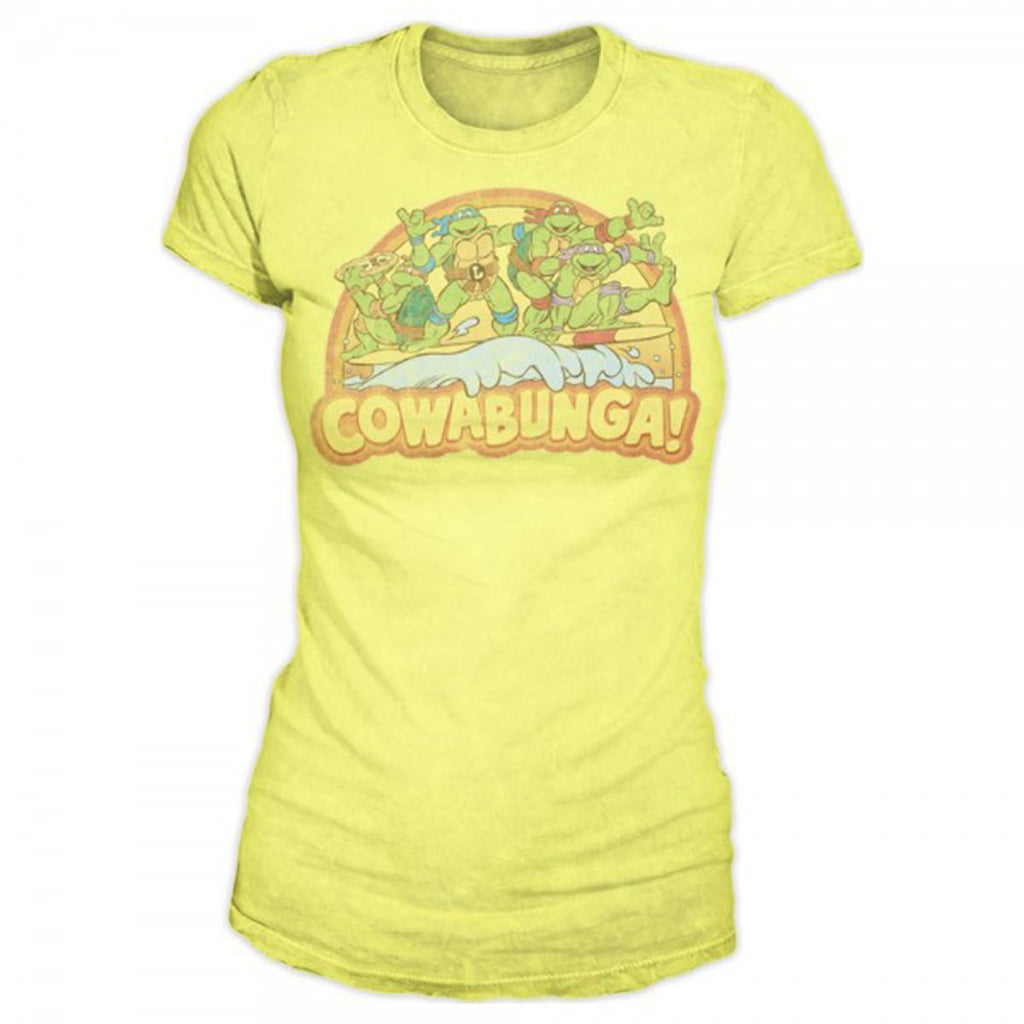 Teenage Mutant Ninja Turtles Cowabunga! Juniors Yellow Tee Shirt