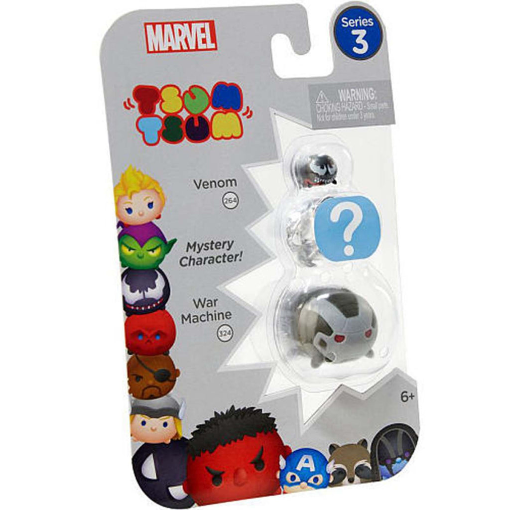 Tsum Tsum Marvel Series 3 Venom Mystery War Machine 3 Figure Set