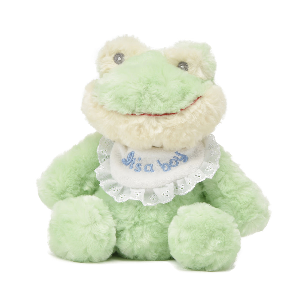 Unipak Frog Green It's A Boy Rattle 12 Inch Animal Plush