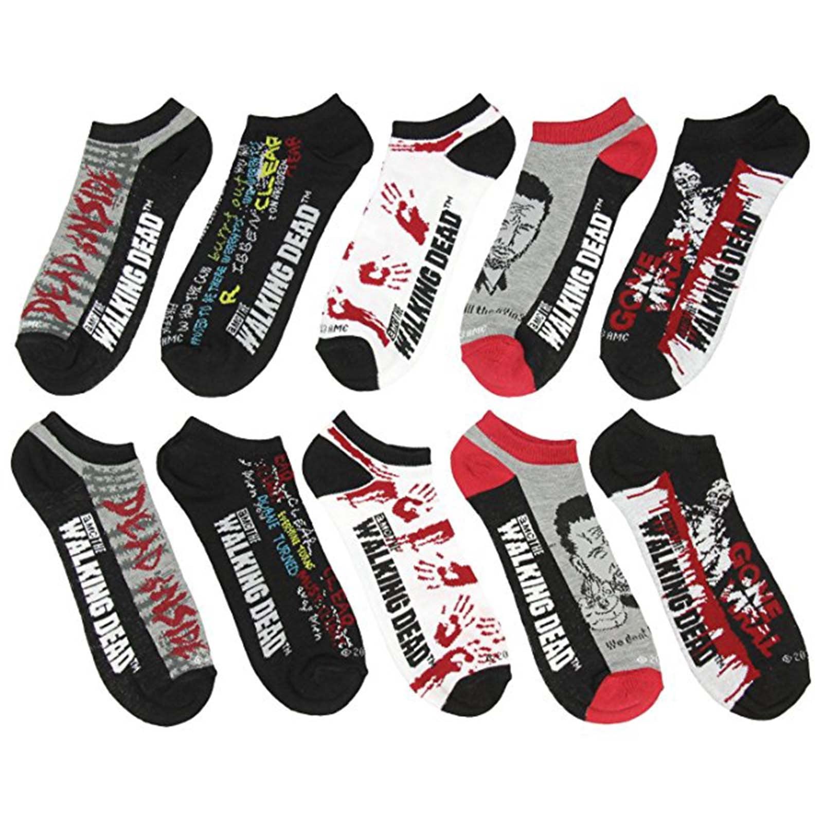 Walking Dead Men's Dead Inside 5 Pairs Of Low Cut Socks | Radar Toys