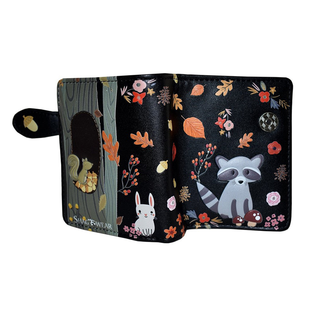 Shagwear Black Raccoon And Friends Small Wallet - Radar Toys