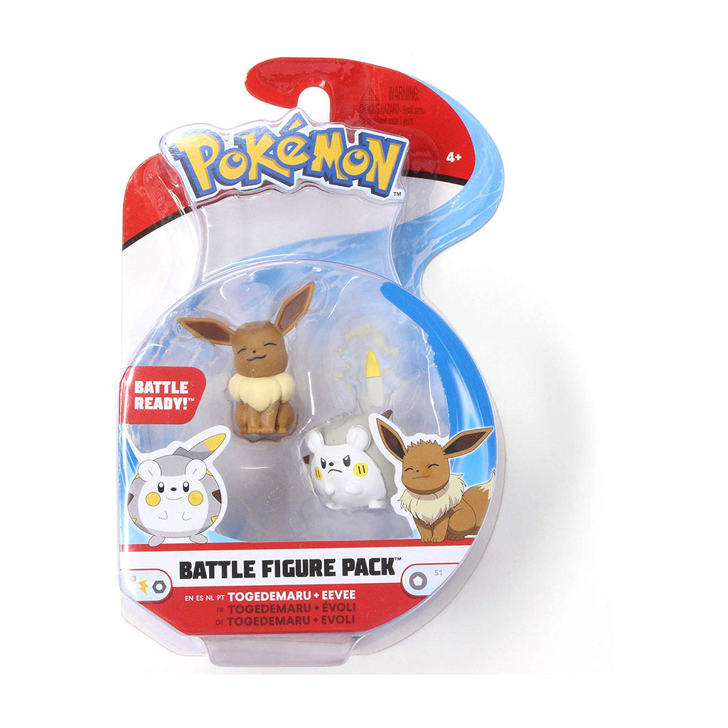 Wicked Cool Toys Pokemon Battle Figure Togedemaru Eevee Figure Set