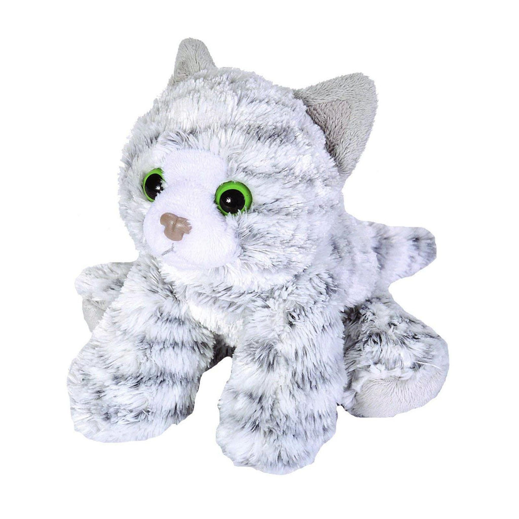 Wild Republic Hug'ems Mini Grey Tabby Cat Animal 7 Inch Plush