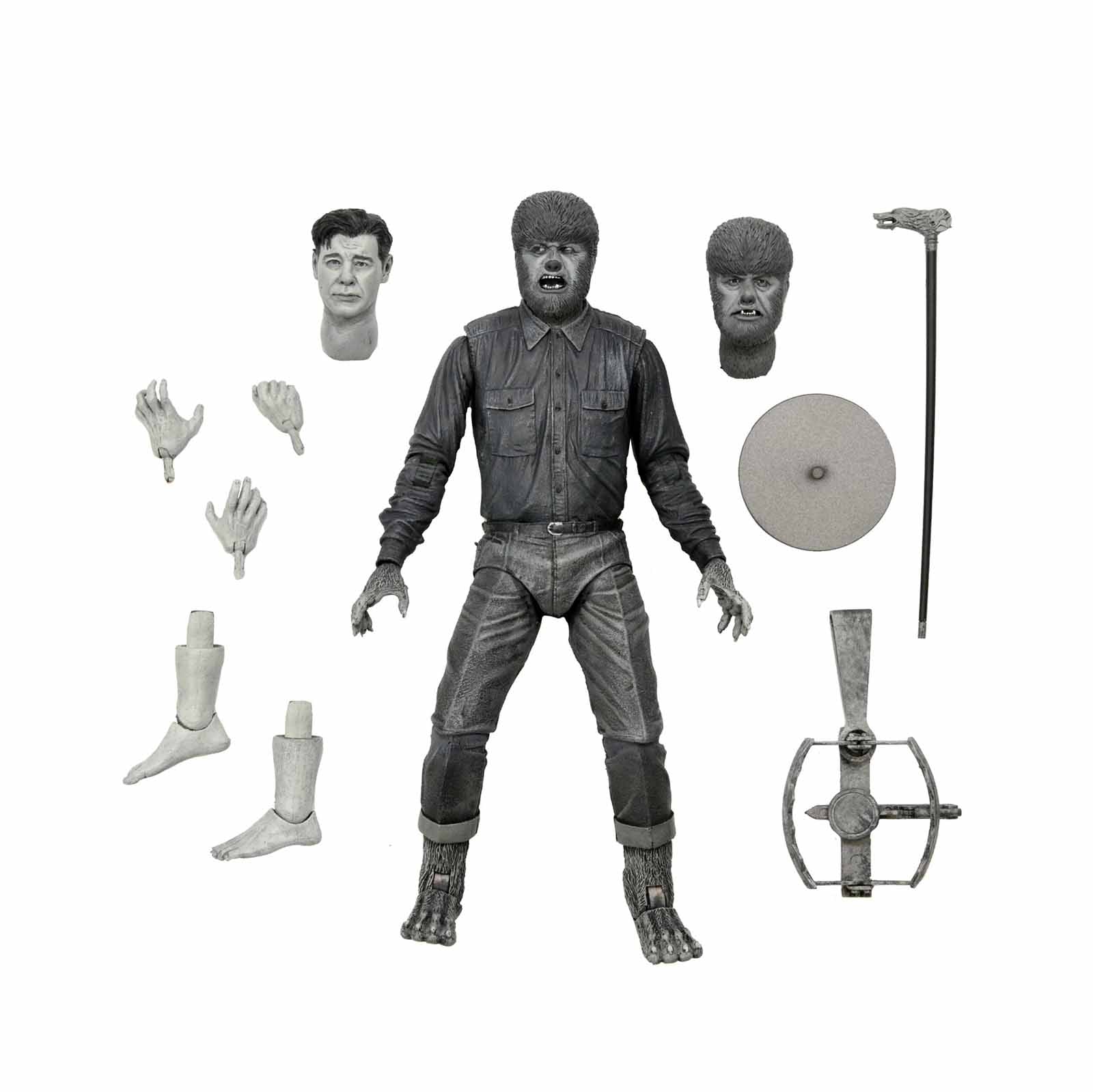 universal monsters wolfman Universal Monsters Wolf Man Black & White Ultimate 7 Inch Figure NECA
