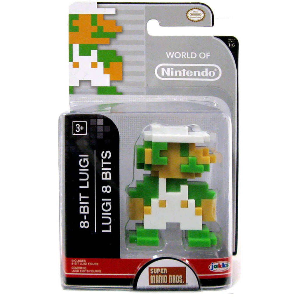World of Nintendo 8-Bit Super Mario Luigi Figure