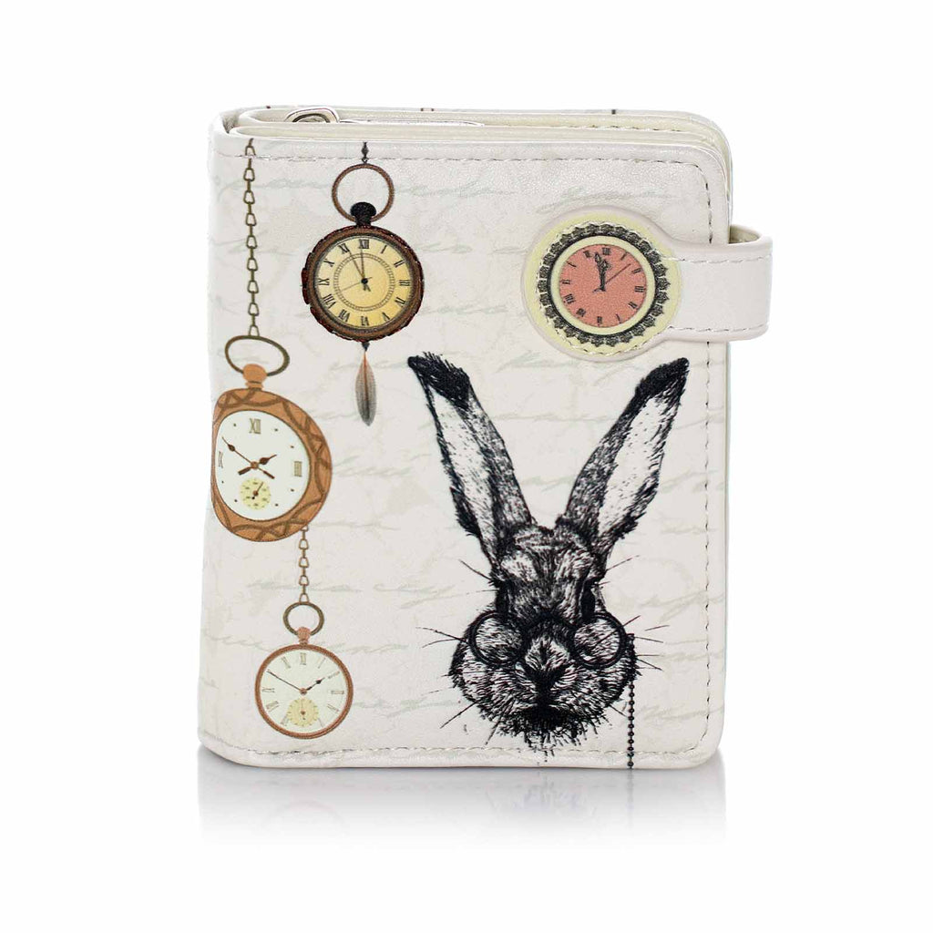 Shagwear Pocket Watch Rabbit Small Beige Zipper Wallet