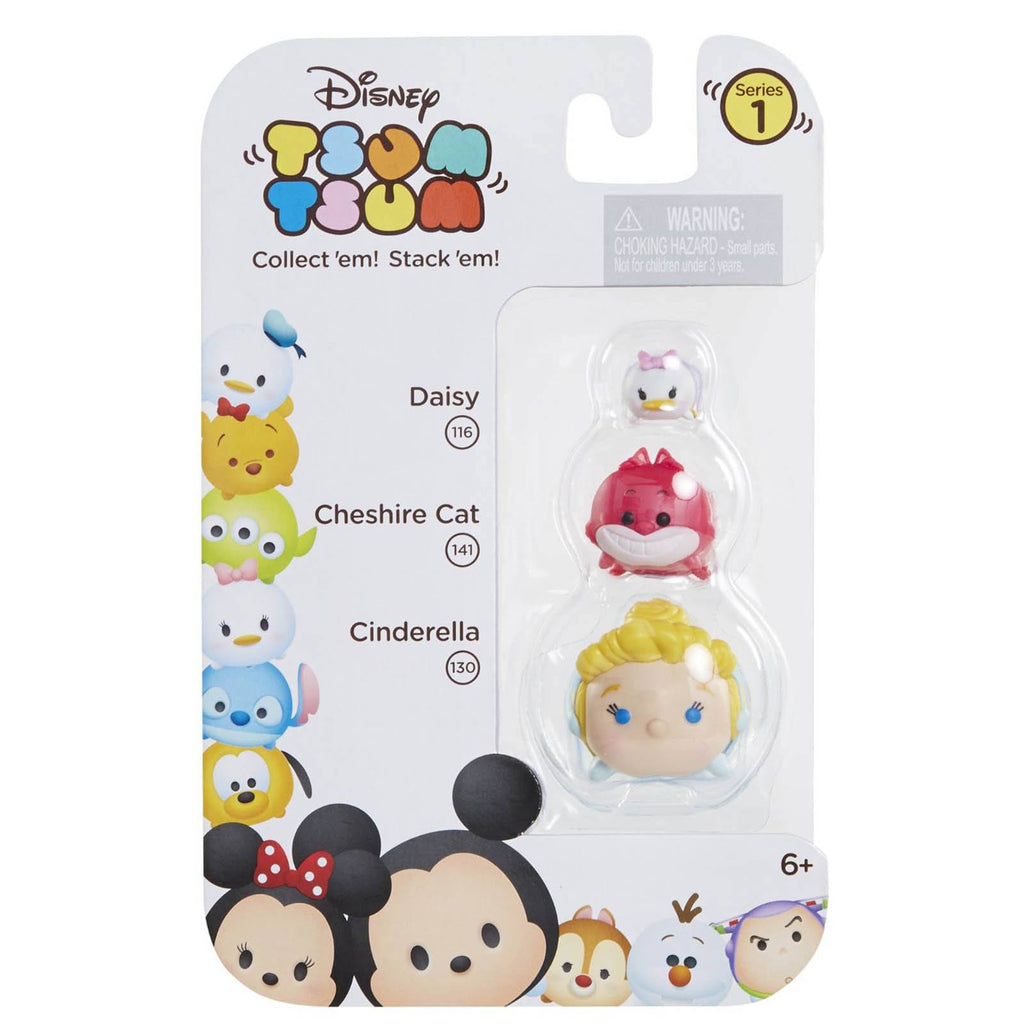 Disney Tsum Tsum Series 1 Daisy Cheshire Cat Cinderella Figures 3 Pack