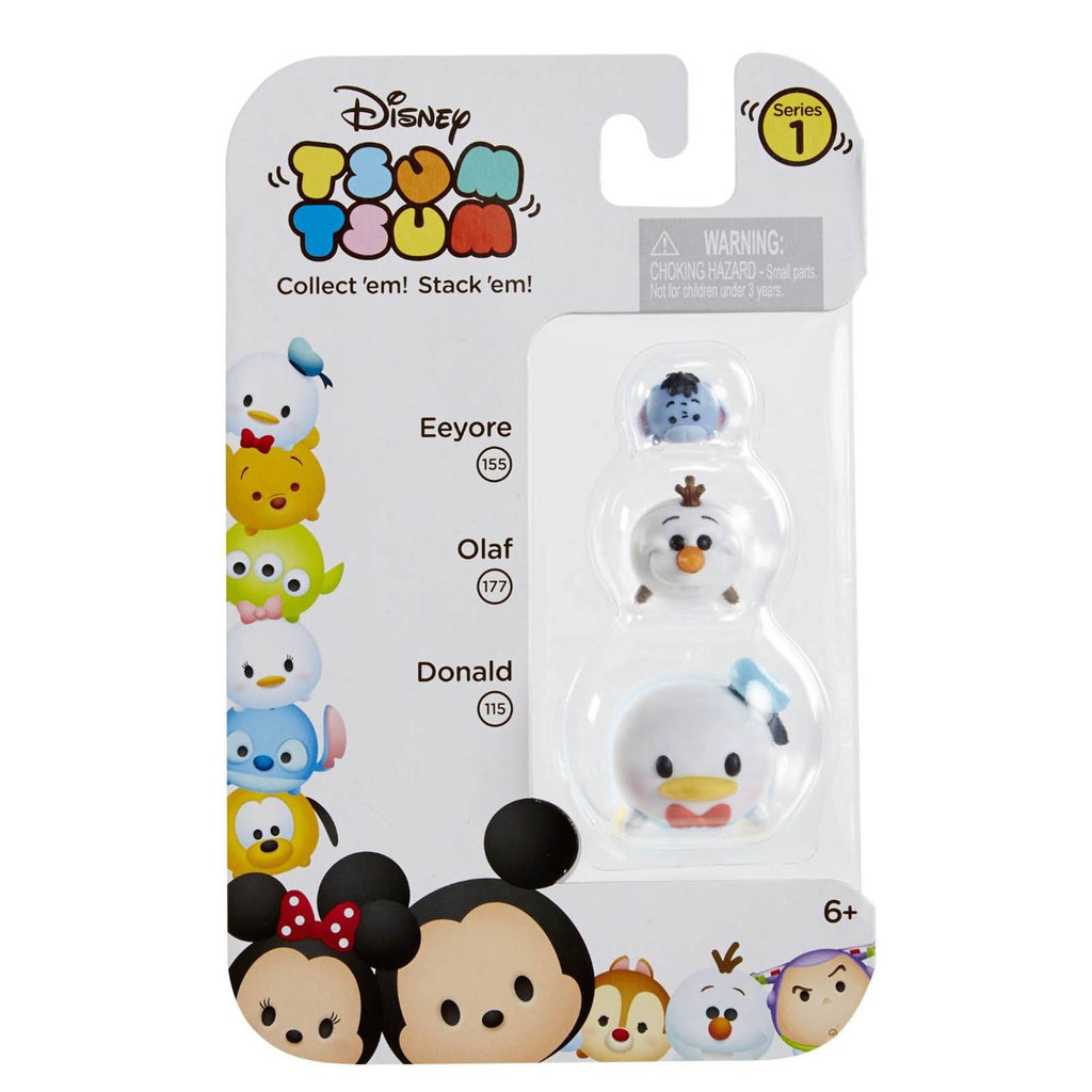 Disney Tsum Tsum Series 1 Eeyore Olaf Donald Figures 3 Pack