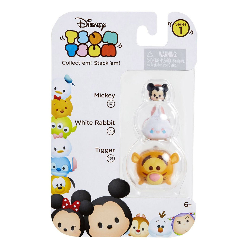 Disney Tsum Tsum Series 1 Mickey White Rabbit Tigger Figures 3 Pack
