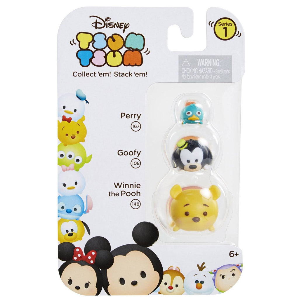 Disney Tsum Tsum Series 1 Perry Goofy Pooh Figures 3 Pack