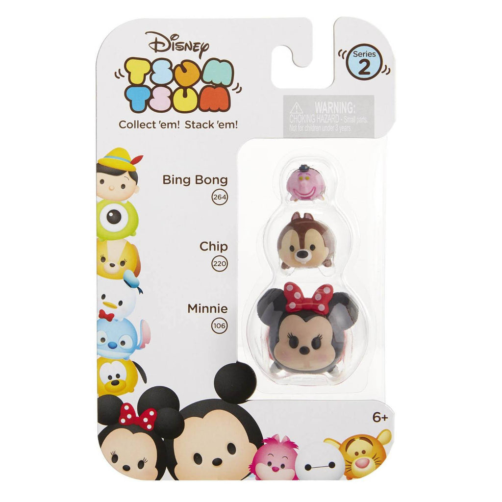 Disney Tsum Tsum Series 2 Bing Bong Chip Minnie Figures 3 Pack