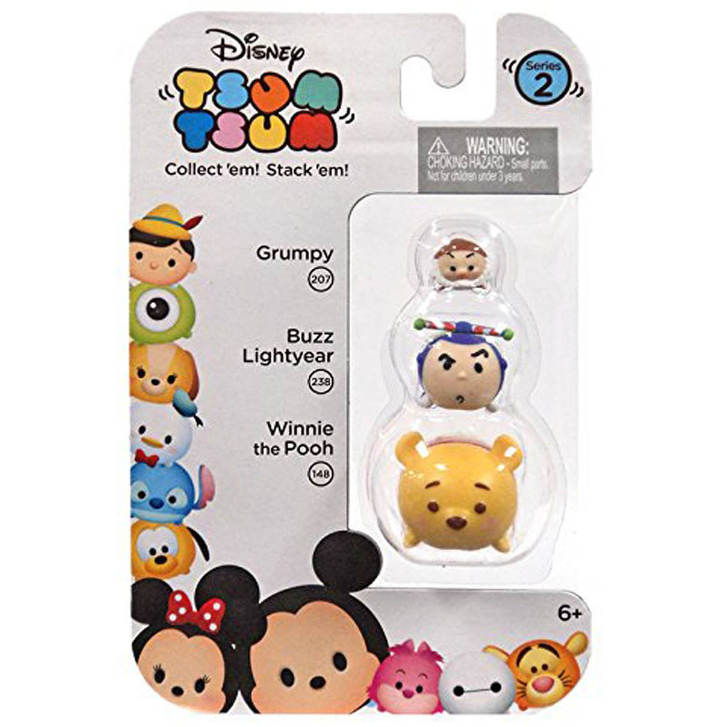 Disney Tsum Tsum Series 2 Grumpy Buzz Winnie Figures 3 Pack