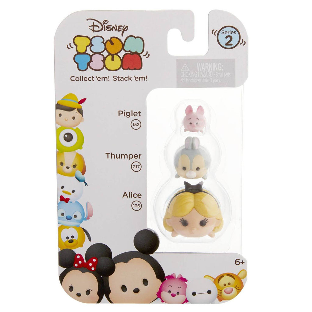 Disney Tsum Tsum Series 2 Piglet Thumper Alice Figures 3 Pack