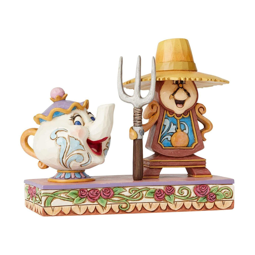 Enesco Disney Traditions Beauty & The Beast Mrs Potts Cogsworth Figurine