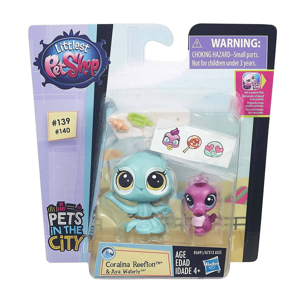 Littlest Pet Shop Pets City Coramina Reefton And Aya Waterly Figures