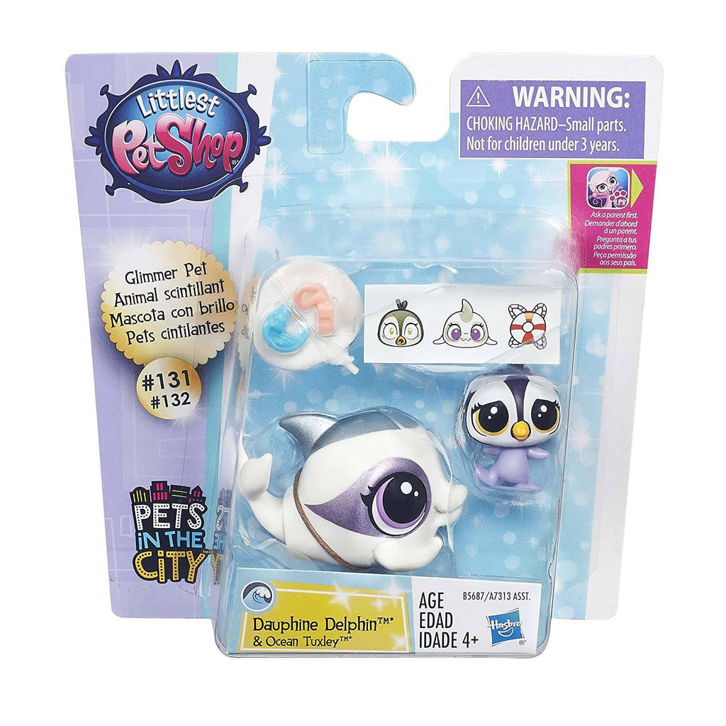 Littlest Pet Shop Pets City Dauphine Delphin And Ocean Tuxley Figures