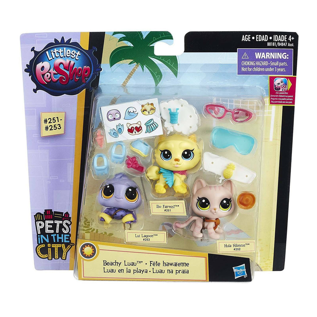 Littlest Pets Shop Pets City Beachy Luau Figures Set