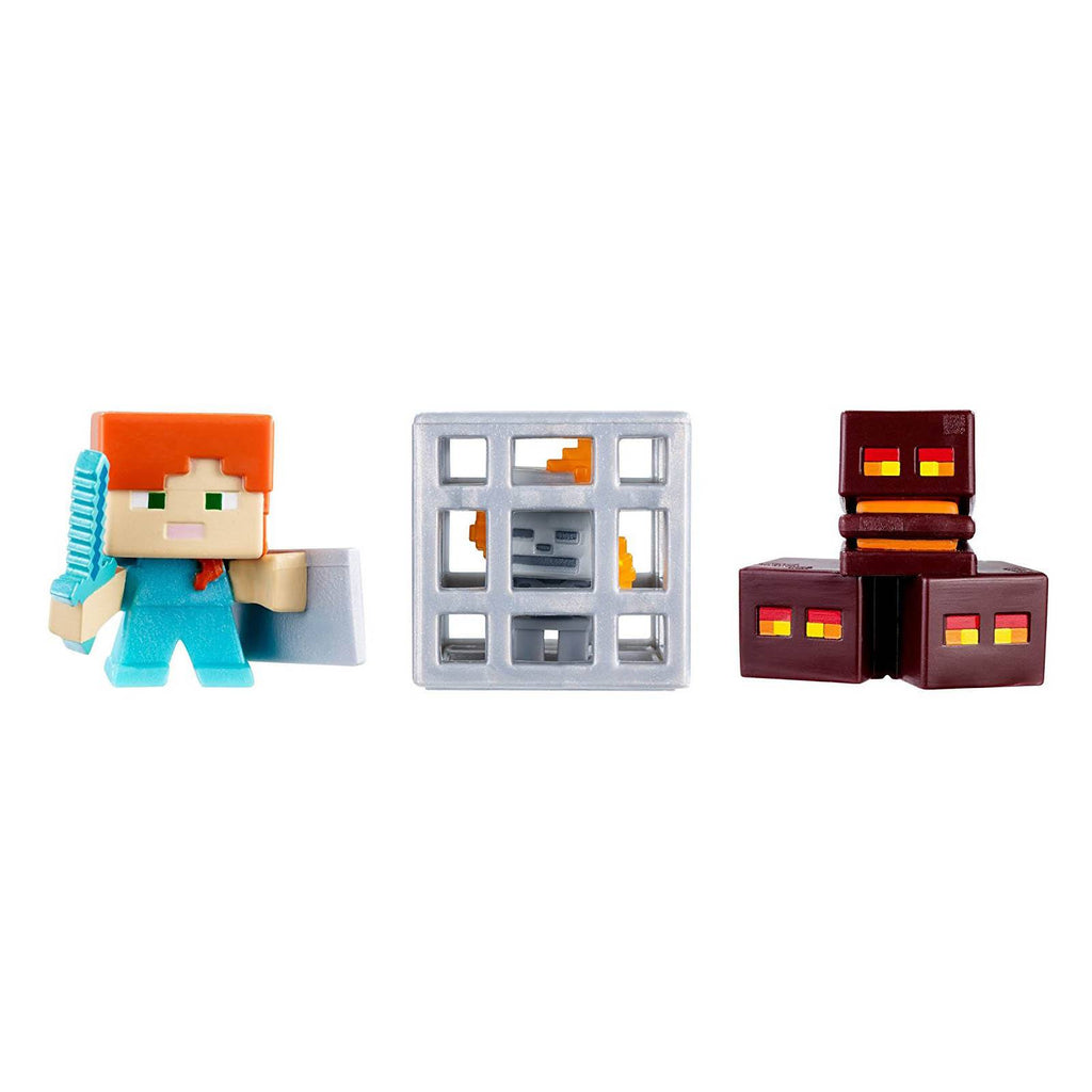 Minecraft 6 End Stone Magma Alex Skeleton Mini Figures 3 Pack