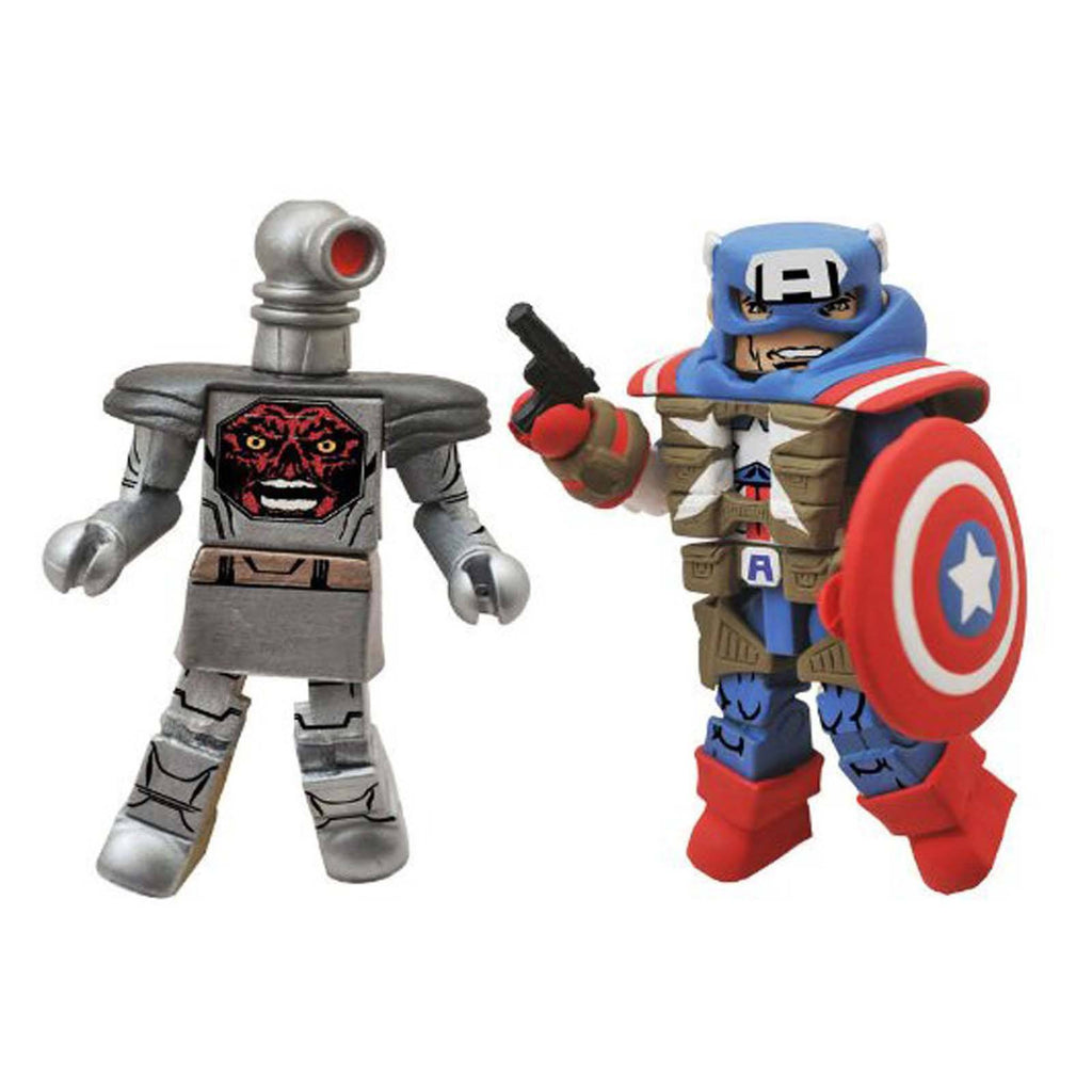 Minimates Marvel Fighting Captain America Robot Red Skull Figure Set - Radar Toys