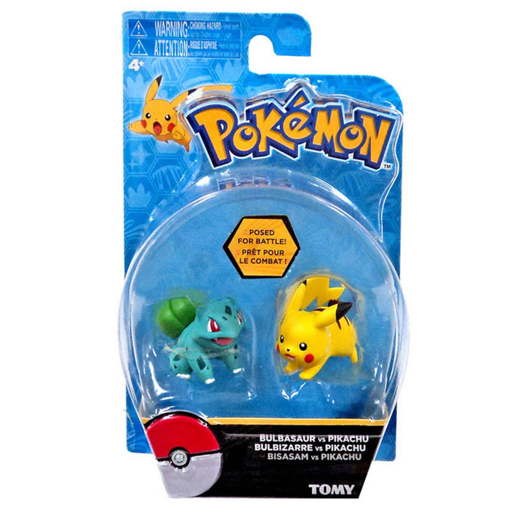 Pokemon Bulbasaur Vs Pikachu Posed For Battle Mini Figures