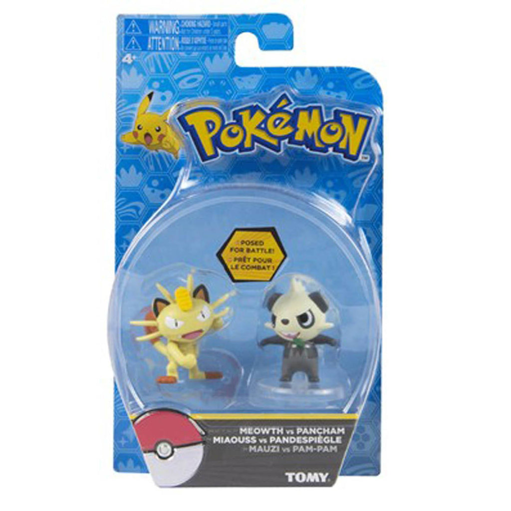 Pokemon Meowth Vs Pancham Posed For Battle Mini Figures