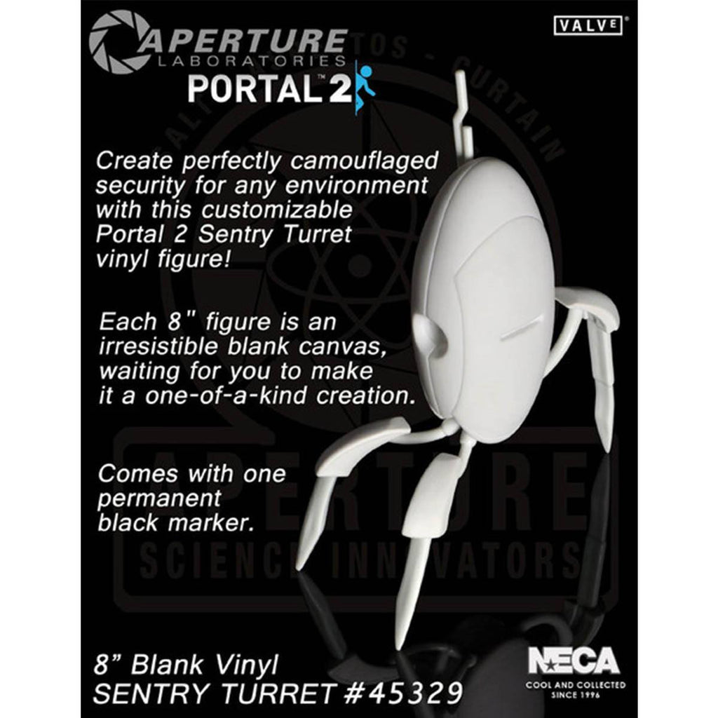 Portal 2 Blank Sentry Turret DIY Vinyl Figure