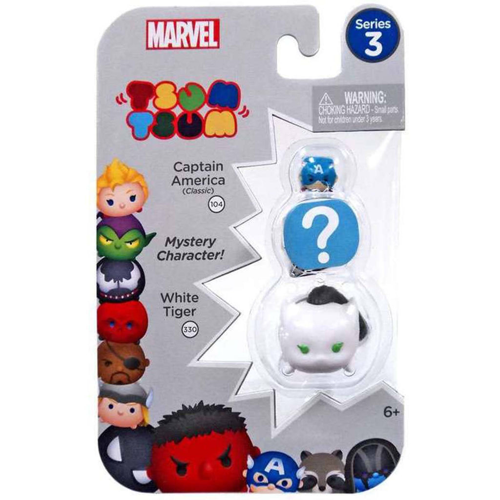 Tsum Tsum Marvel Series 3 Captain Mystery White Tiger 3 Figure Set