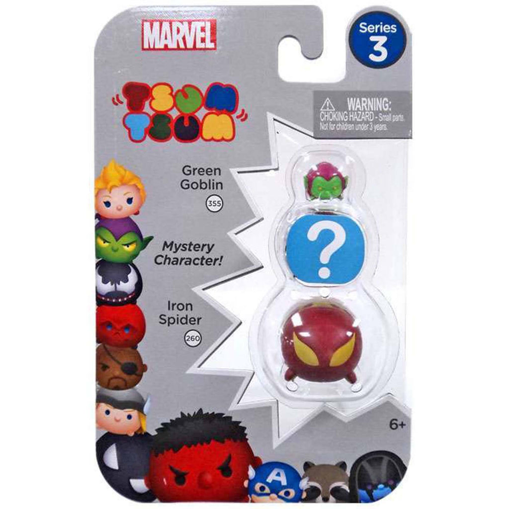 Tsum Tsum Marvel Series 3 Green Goblin Mystery Iron Spider 3 Figure Set