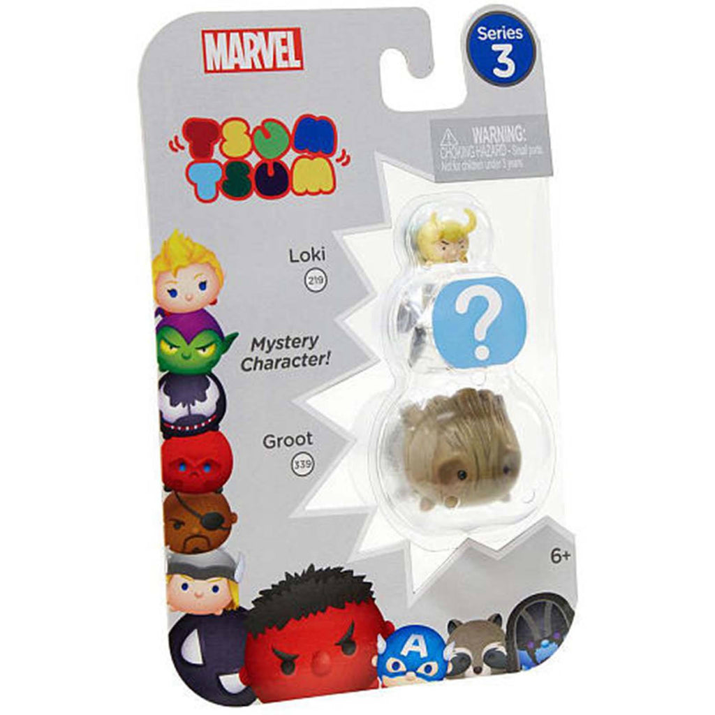 Tsum Tsum Marvel Series 3 Loki Mystery Groot 3 Figure Set